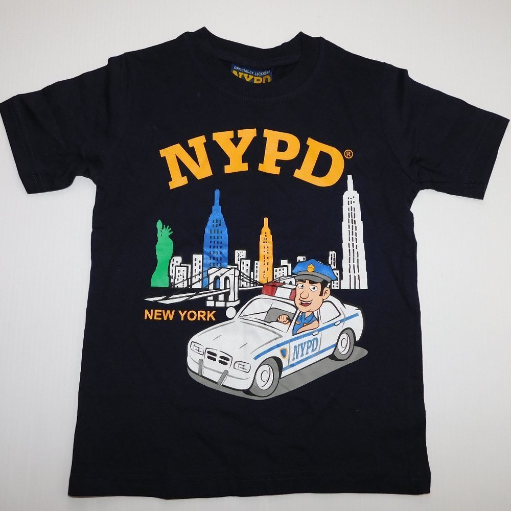 New York Police Department NYPD Graphic Cartoon T Shirt Toddler Boys 2T